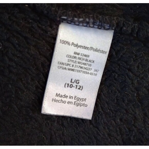 Wonder Nation Black Sherpa Jacket with Hood Size Large 10-12 - Picture 4 of 8
